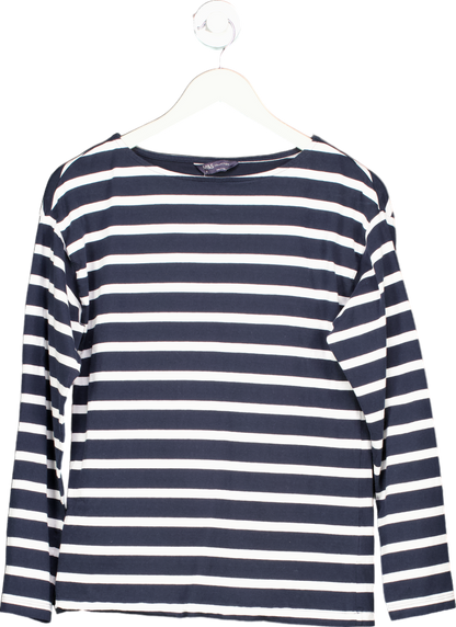 M&S Navy Striped Long Sleeve Top UK 8