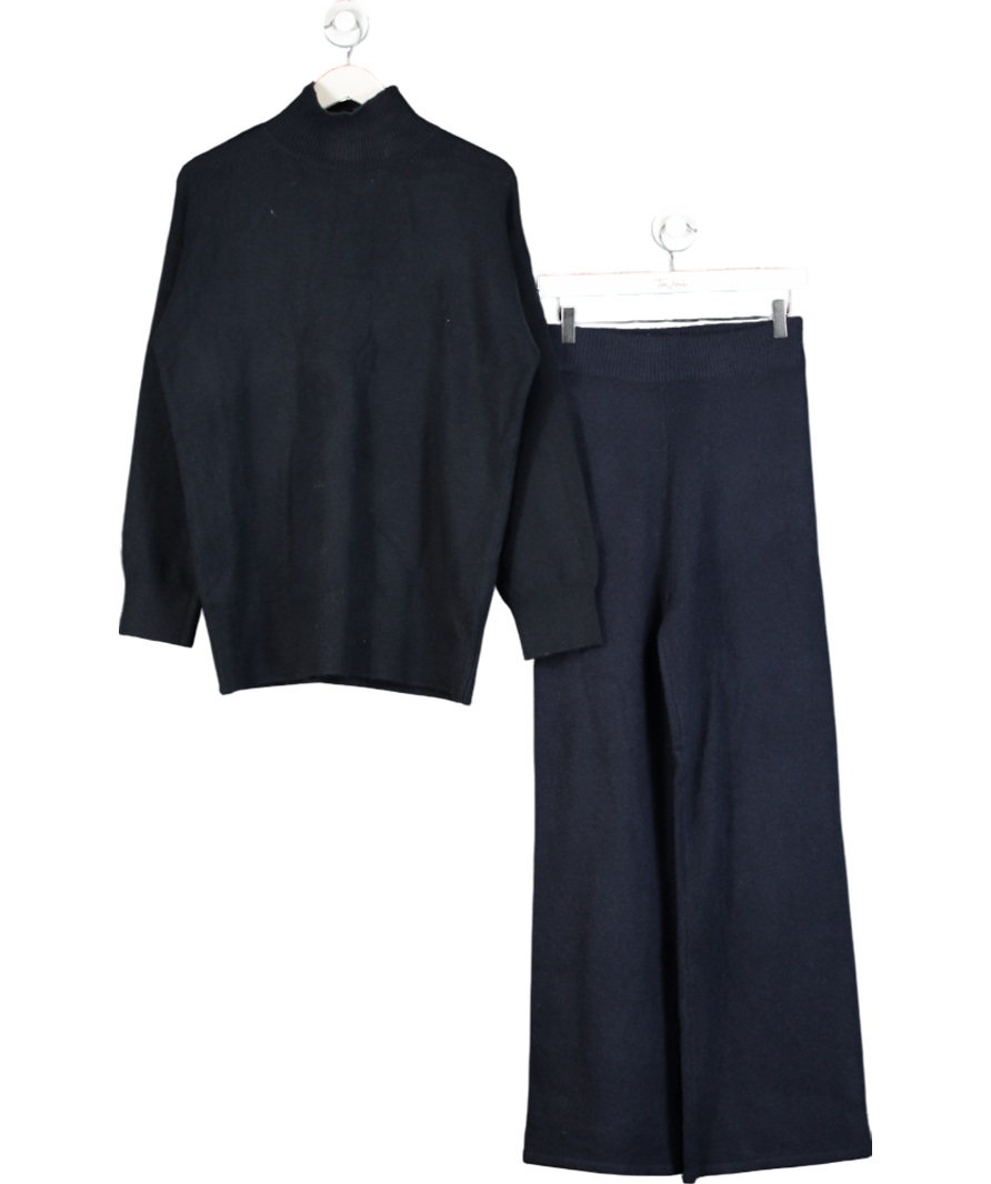 New Look Navy Blue 2-piece Soft Knit Top And Lounge Trouser Co-ord Set UK S