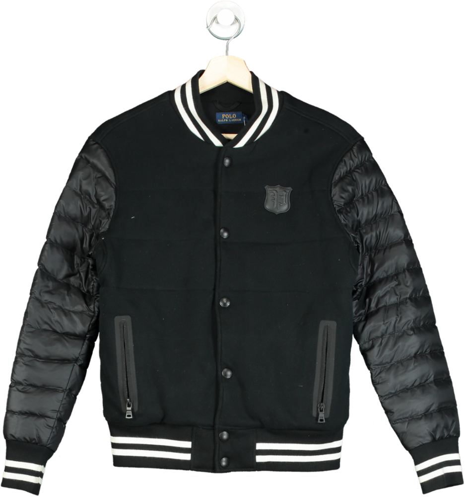 Polo Ralph Lauren Black “Rosie” Varsity Jacket UK S