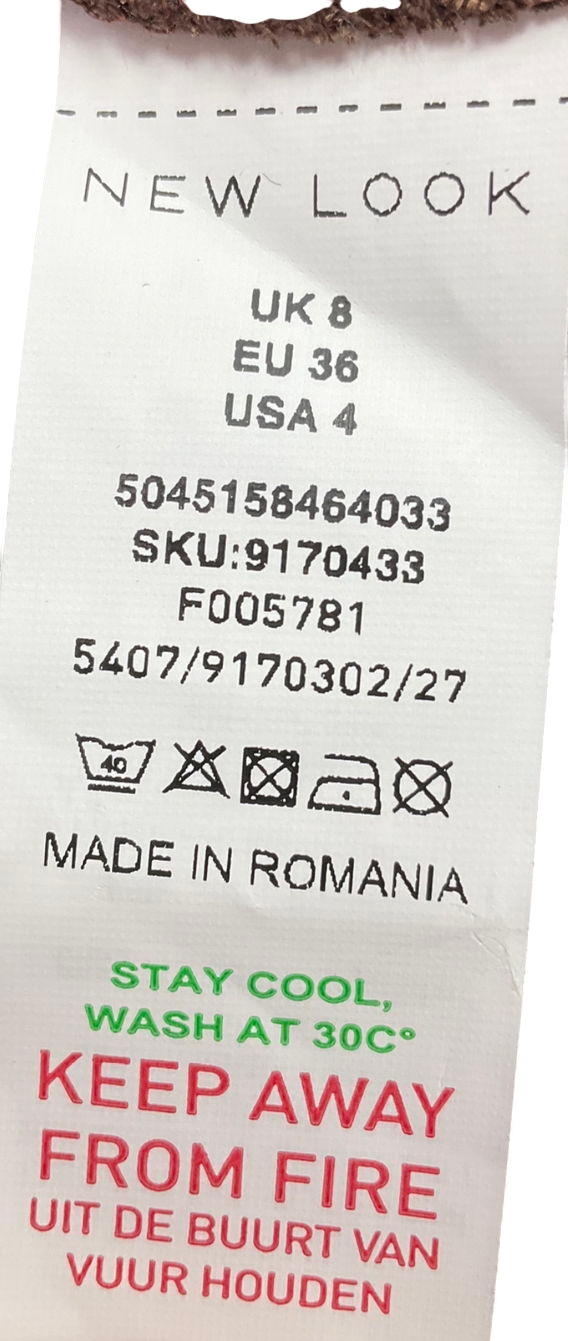 New Look Brown Satin Maxi Skirt UK 8