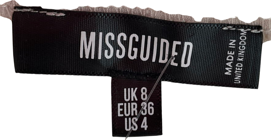 Missguided Textured Cropped Cream Shirt UK 8