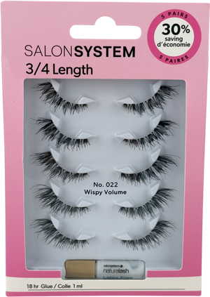 SALON SYSTEM 3/4 Length No.022 Wispy Volume Lashes (5 Pack) 022 X5