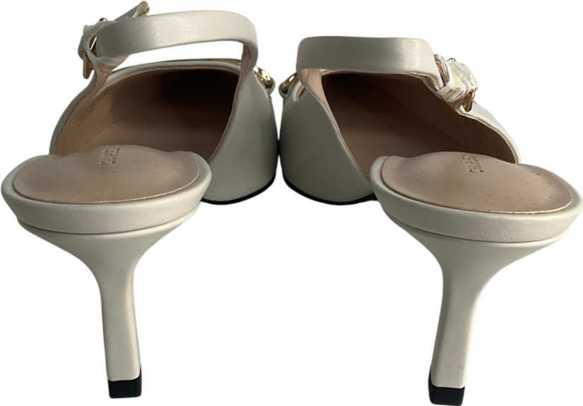 Charles & Keith Cream Leslie Metallic-accent Slingback Pumps UK 6 EU 39 👠