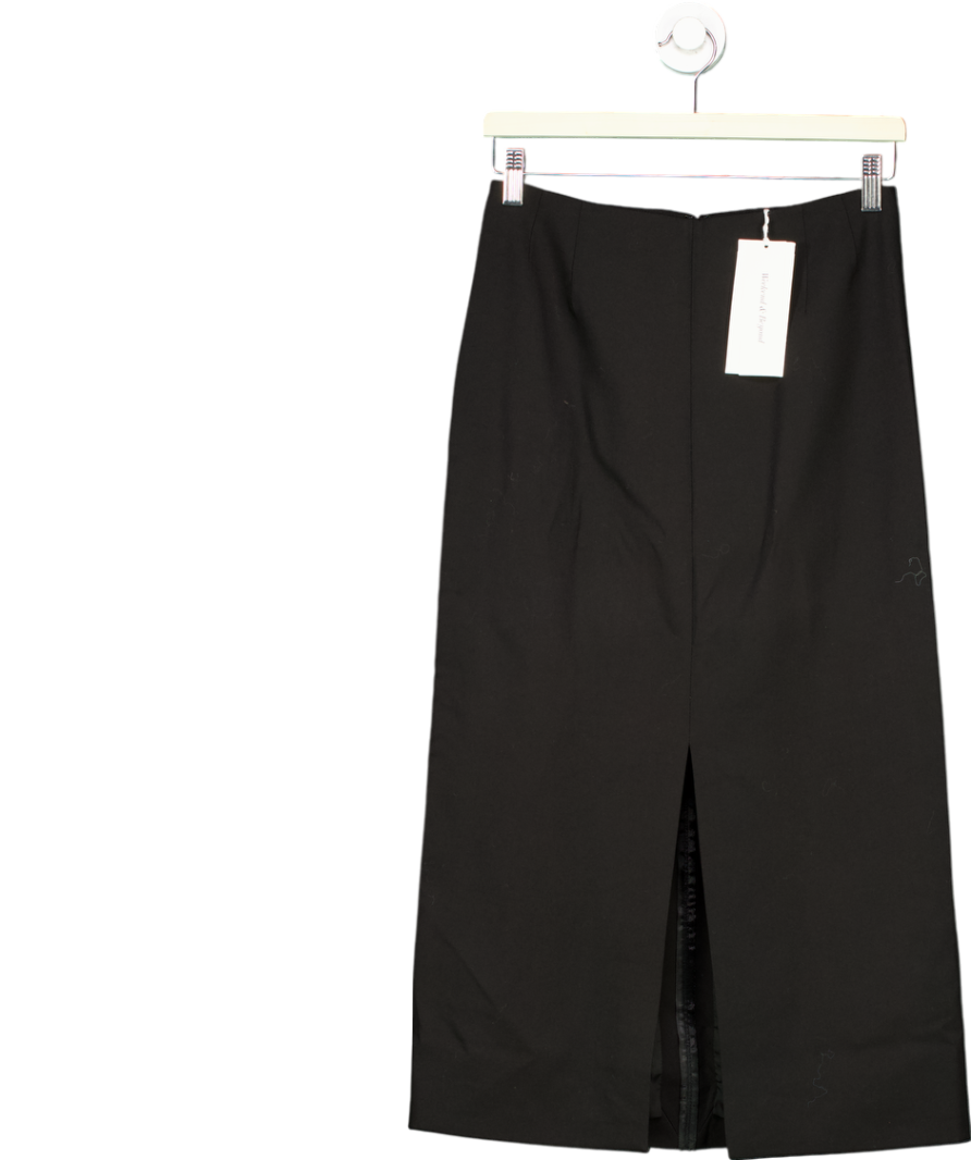 Weekend and Beyond Black Wool Blend Straight Midi Skirt UK XS