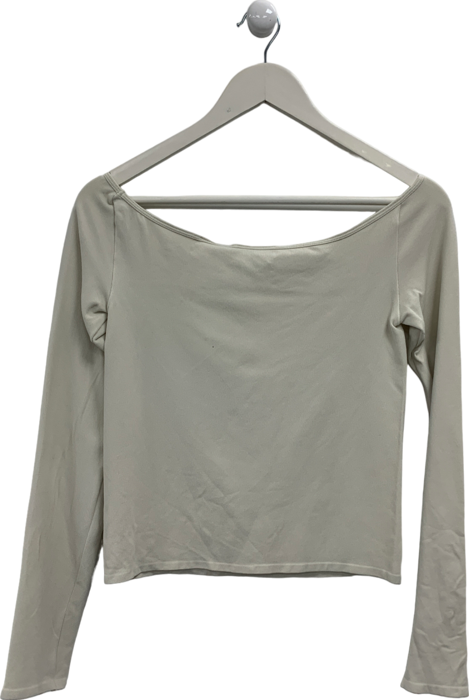 Weekday Cream Evie Cut Out Long Sleeve top UK S