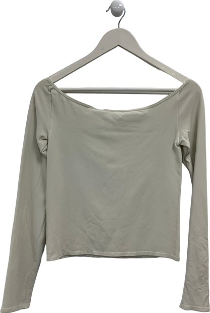 Weekday Cream Evie Cut Out Long Sleeve top UK S