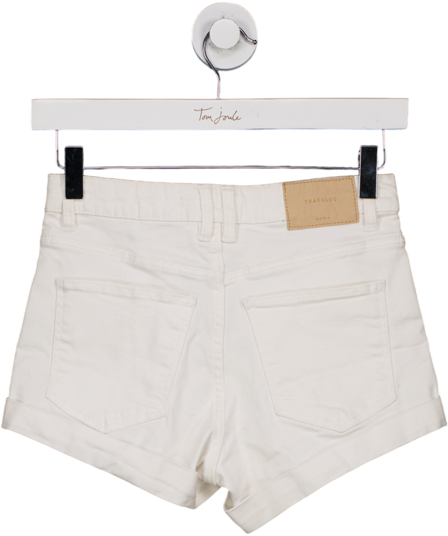 ZARA White Denim Mini Shorts UK 4