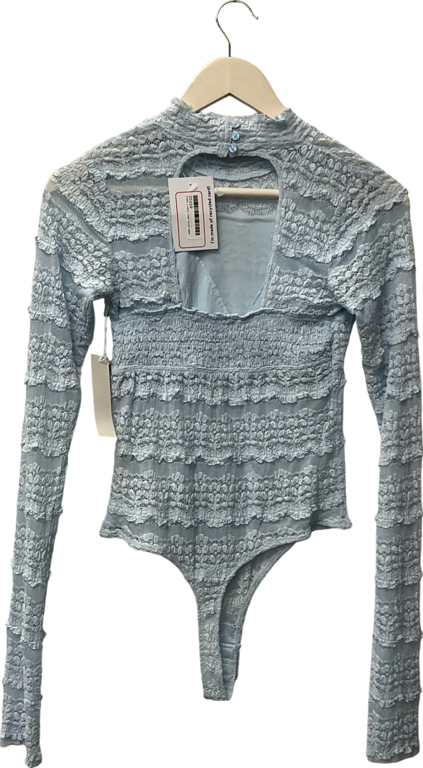 Free People Blue Angelina Bodysuit UK M