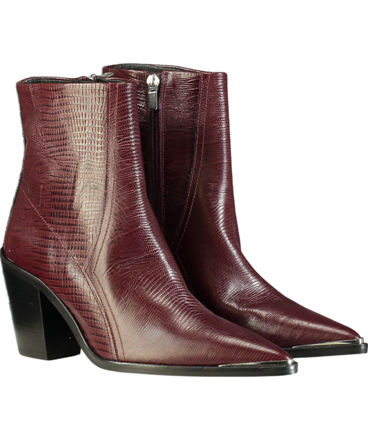 Mint Velvet Rue Oxblood Leather Ankle Boot UK 5 EU 38 👠