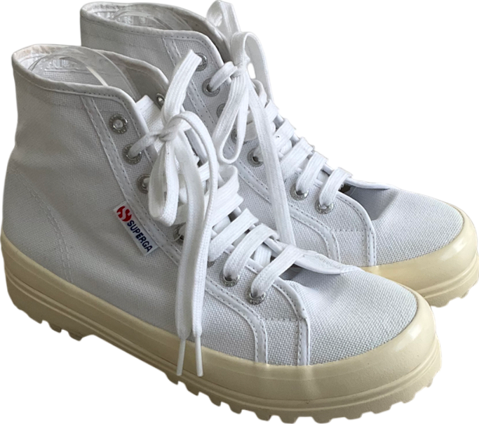 Superga White Canvas High Top UK 6 EU 39 👠