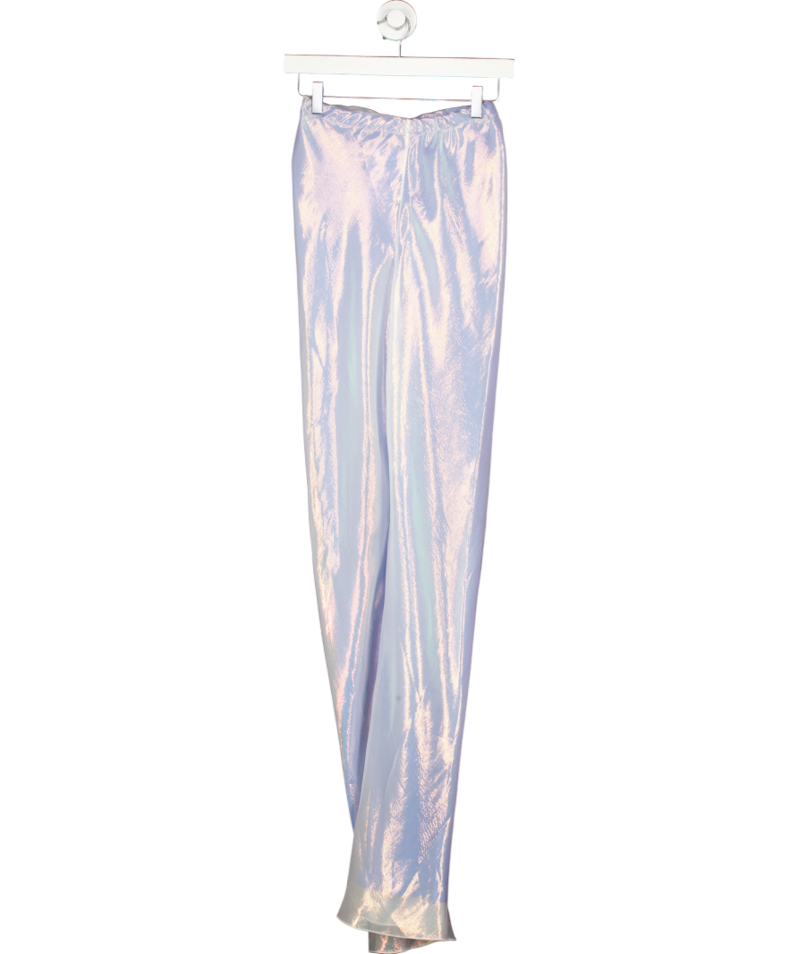 Sl'eau Metallic Iridescent Silk Bias Trousers UK XS