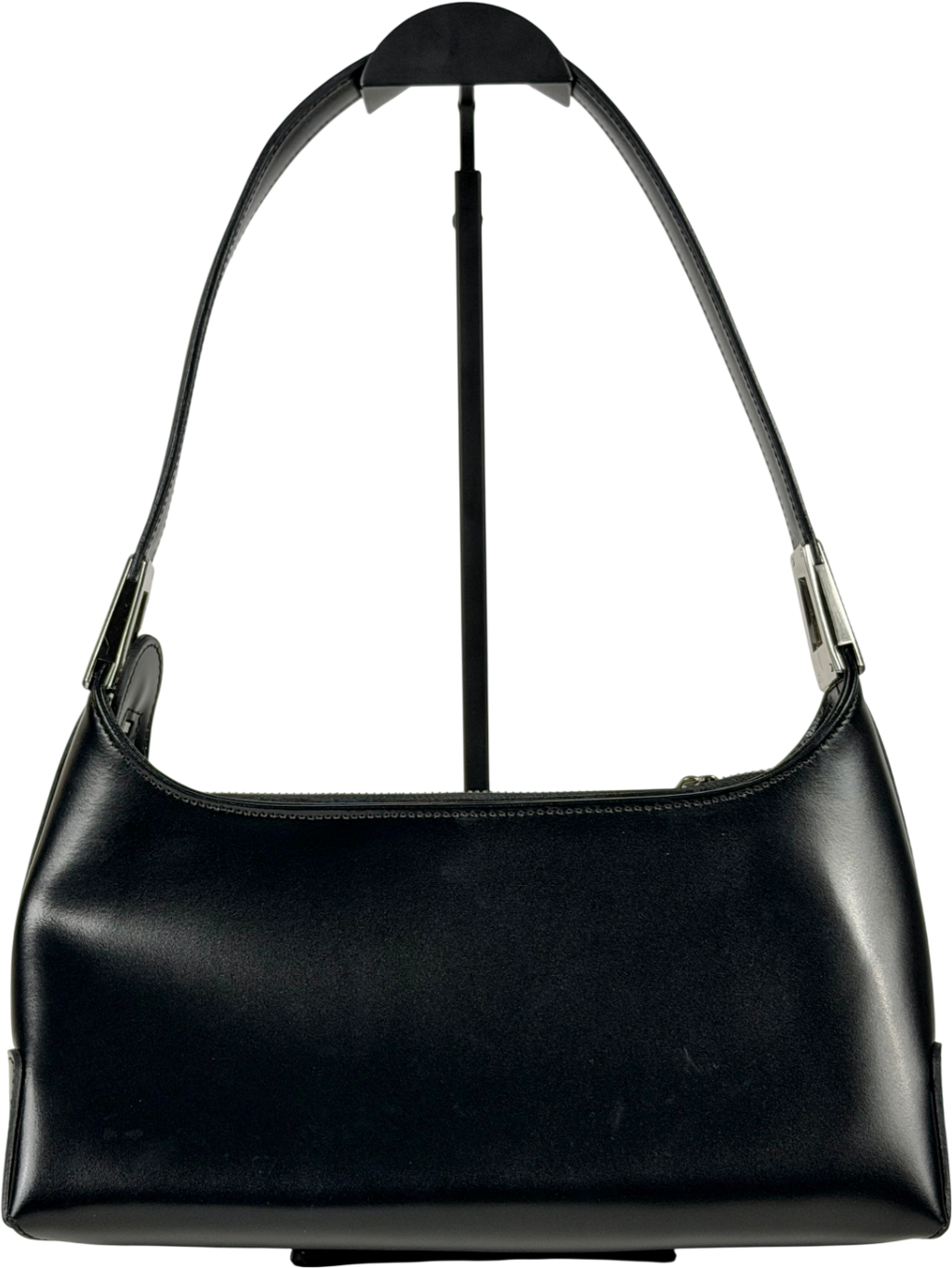Lancaster Black Leather Rectangle Bag One Size