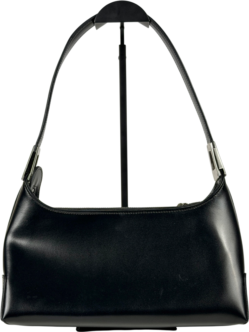 Lancaster Black Leather Rectangle Bag One Size