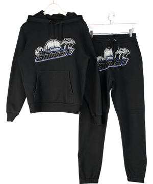 Trapstar Black London Shooters Hoodie And Joggers Tracksuit Set UK S