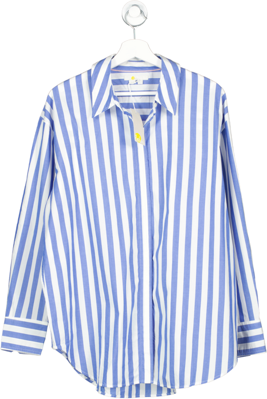 Boden Blue Oversized Cotton Cobalt Stripe Shirt UK 12