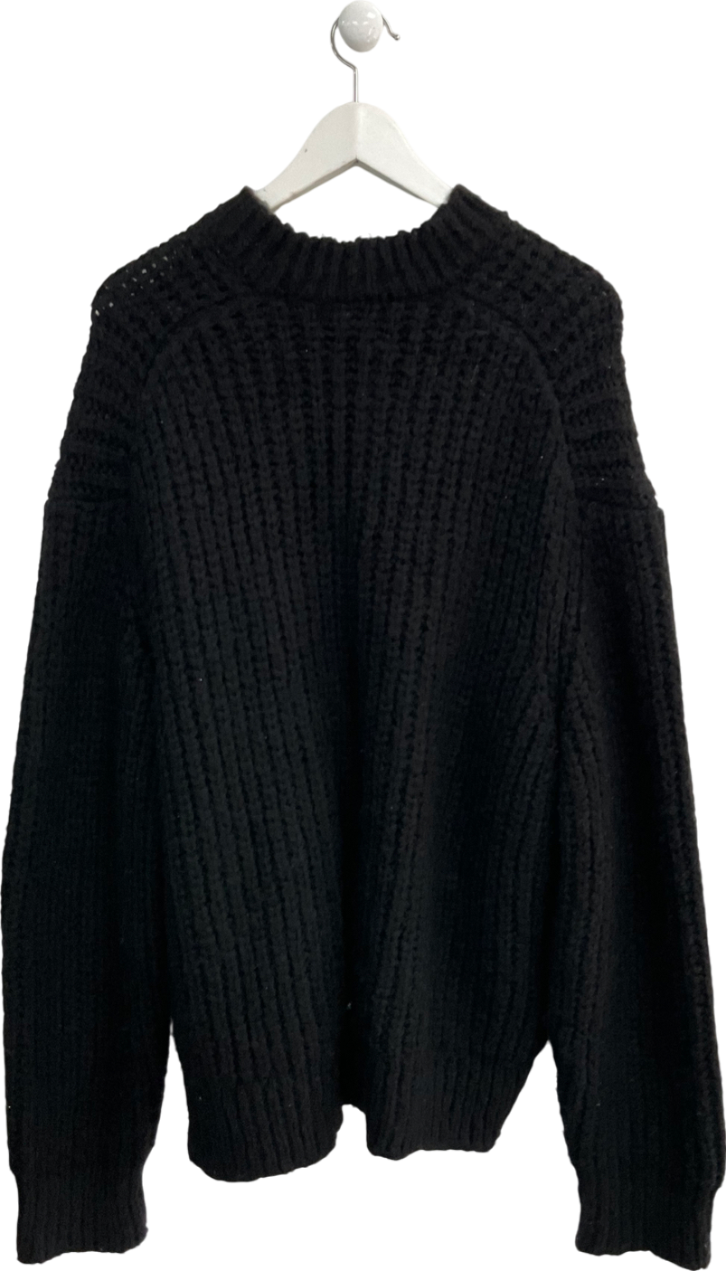 River Island Black Loose Fit Chunky Knit Sweater UK M