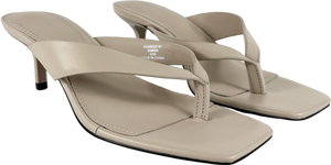 MINT VELVET Cream Betty Leather Kitten Heel Toe Post Sandals UK 3 EU 36