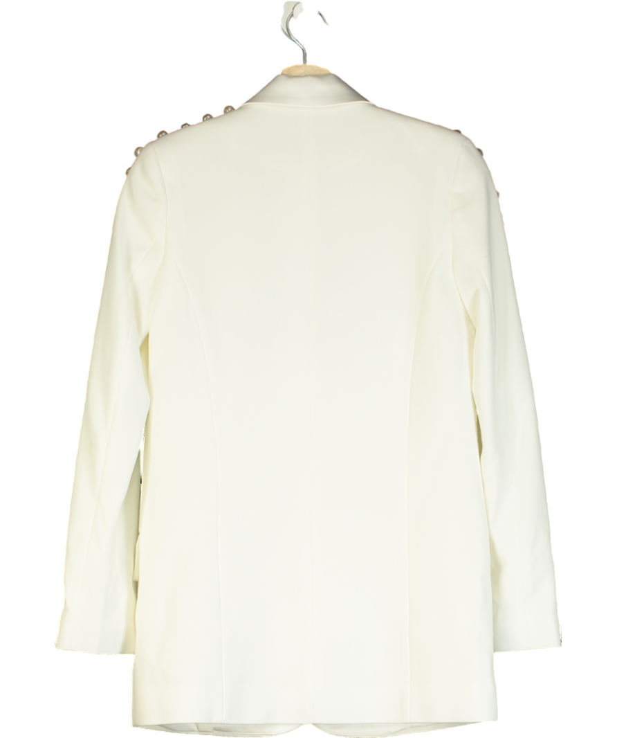 Nadine Merabi Charlotte White Pearl embellished Blazer UK 6