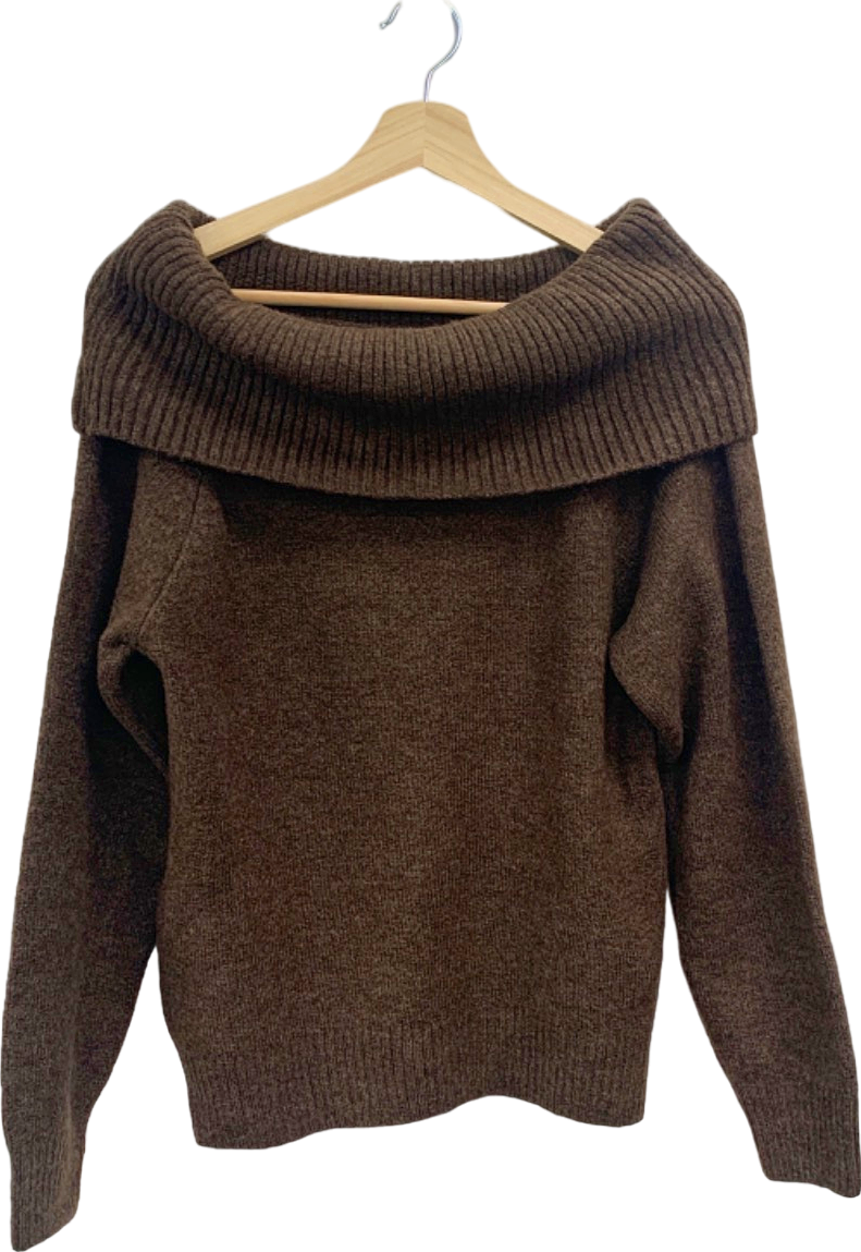 New Look Brown MG Bardot Jumper UK S