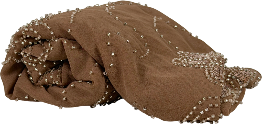 Brown Stud Embroidered Sarong