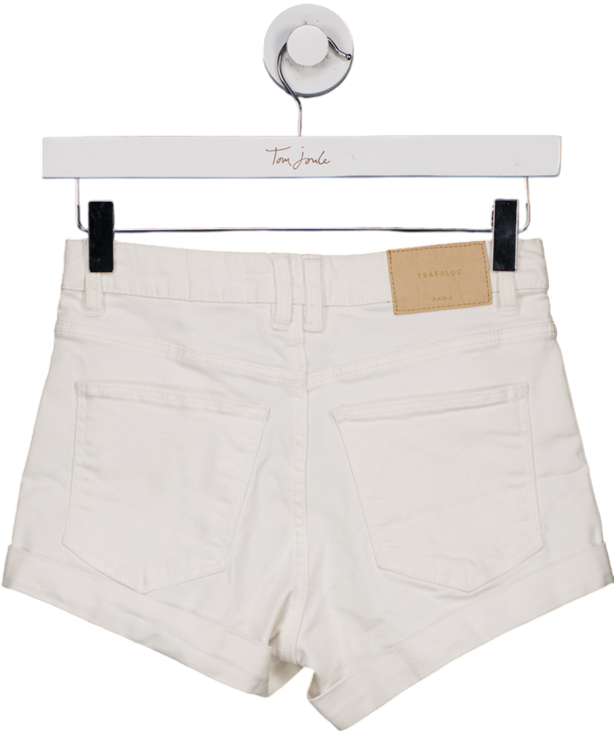 ZARA White Denim Mini Shorts UK 4
