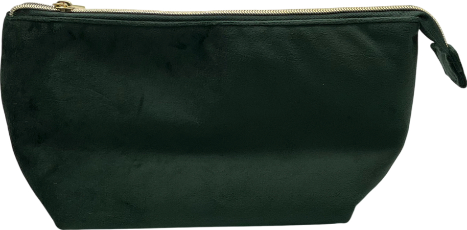 The Flat Lay Co. Green Forest Leaves Velvet Makeup Essentials Pouch One Size