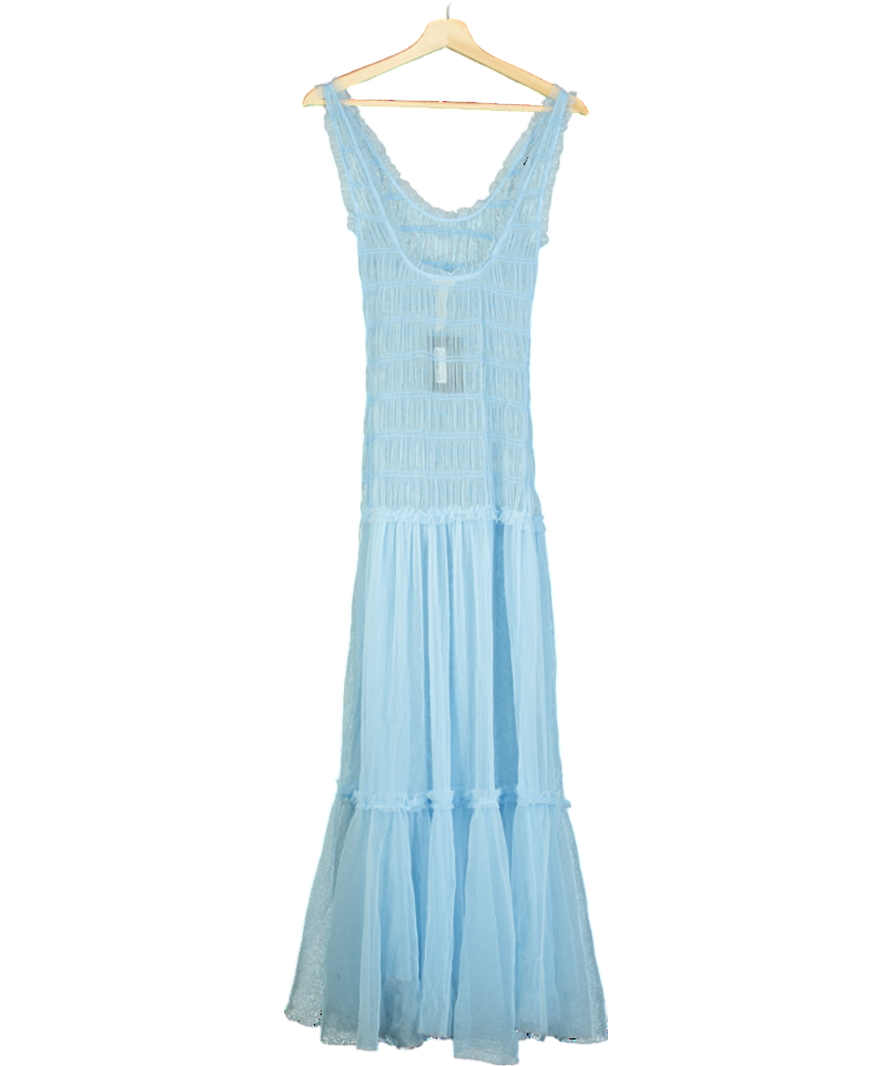 Free People Blue Smock About It Slip Dress UK XS