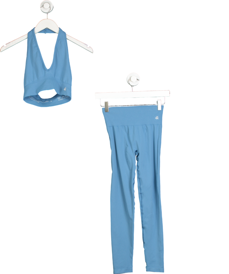 4th & Reckless Blue Sammie - Neck Seamless Sports Bra And Leggings UK S