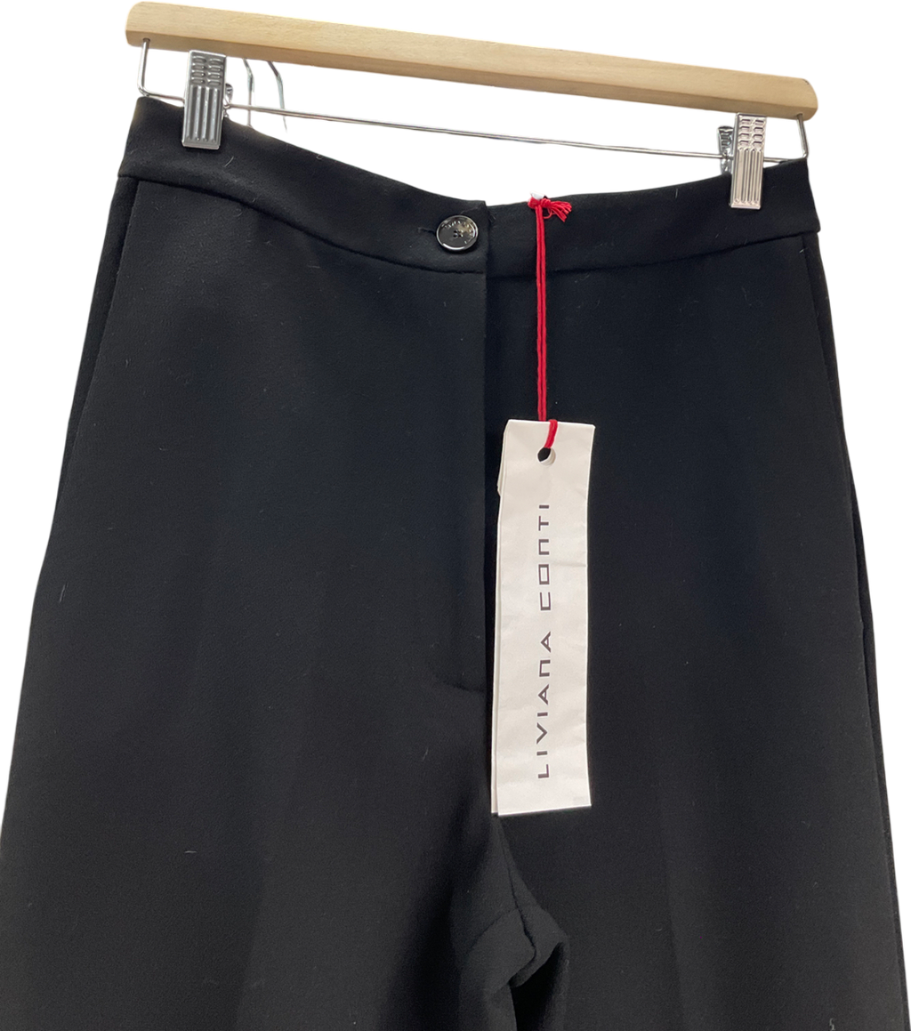 liviana conti Black Pantalone Donna Wide Leg Trousers UK 8