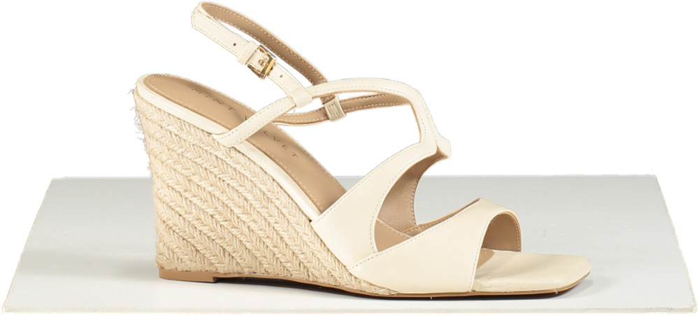 Mint Velvet Cream Pip Espadrille Wedges UK 7