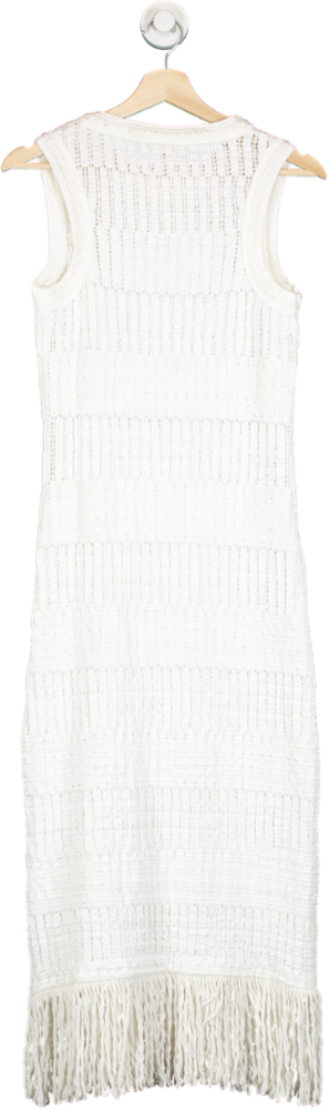 Anthropologie White Crochet Maxi Dress Small