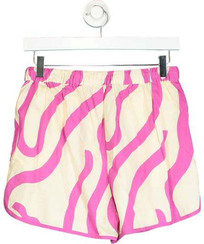 MANGO Pink Printed Linen ShortS UK S