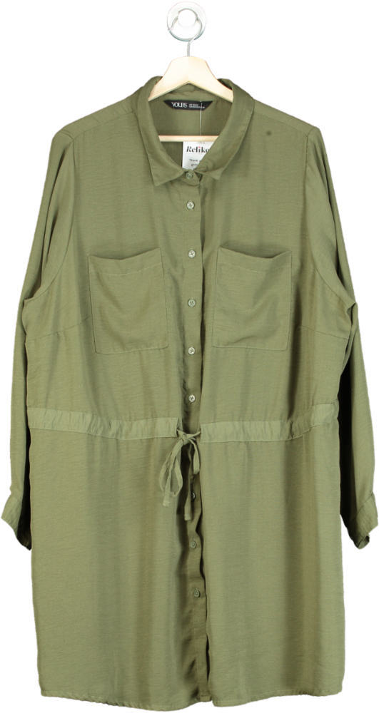 Yours Olive Green Shirt Dress UK 22-24