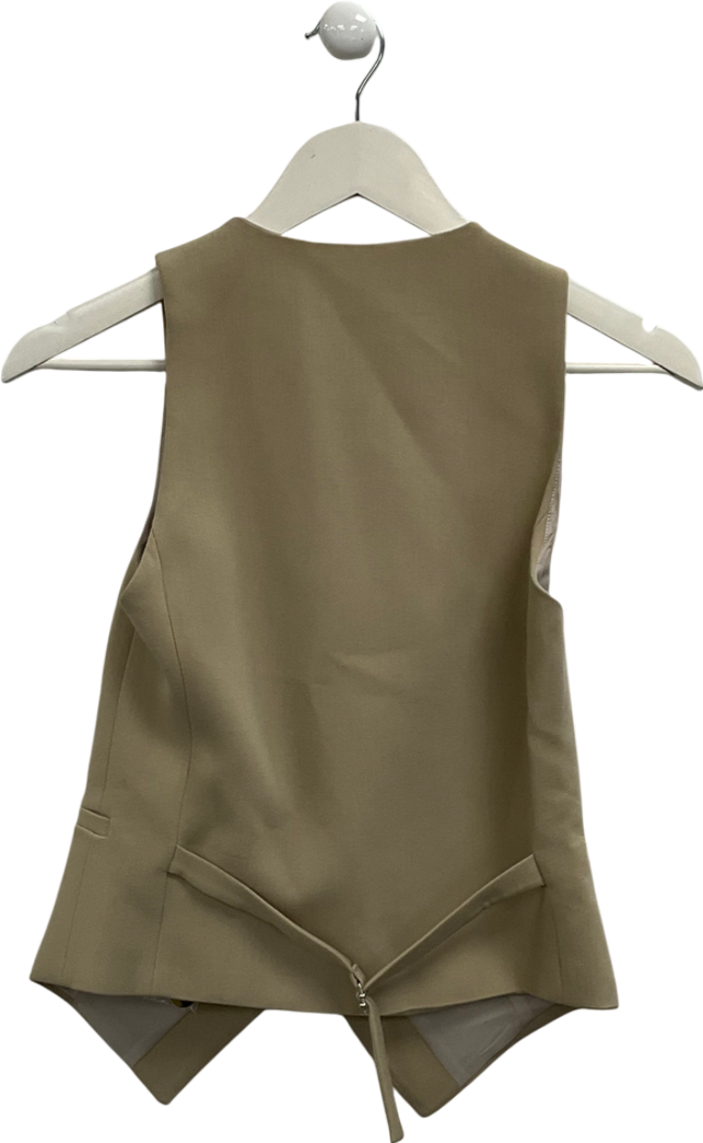 Warehouse Beige Tailored Fitted Waistcoat UK 6