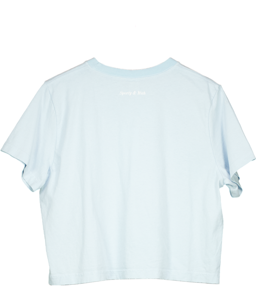 Sporty & Rich Blue Be Nice Cropped T-shirt UK M