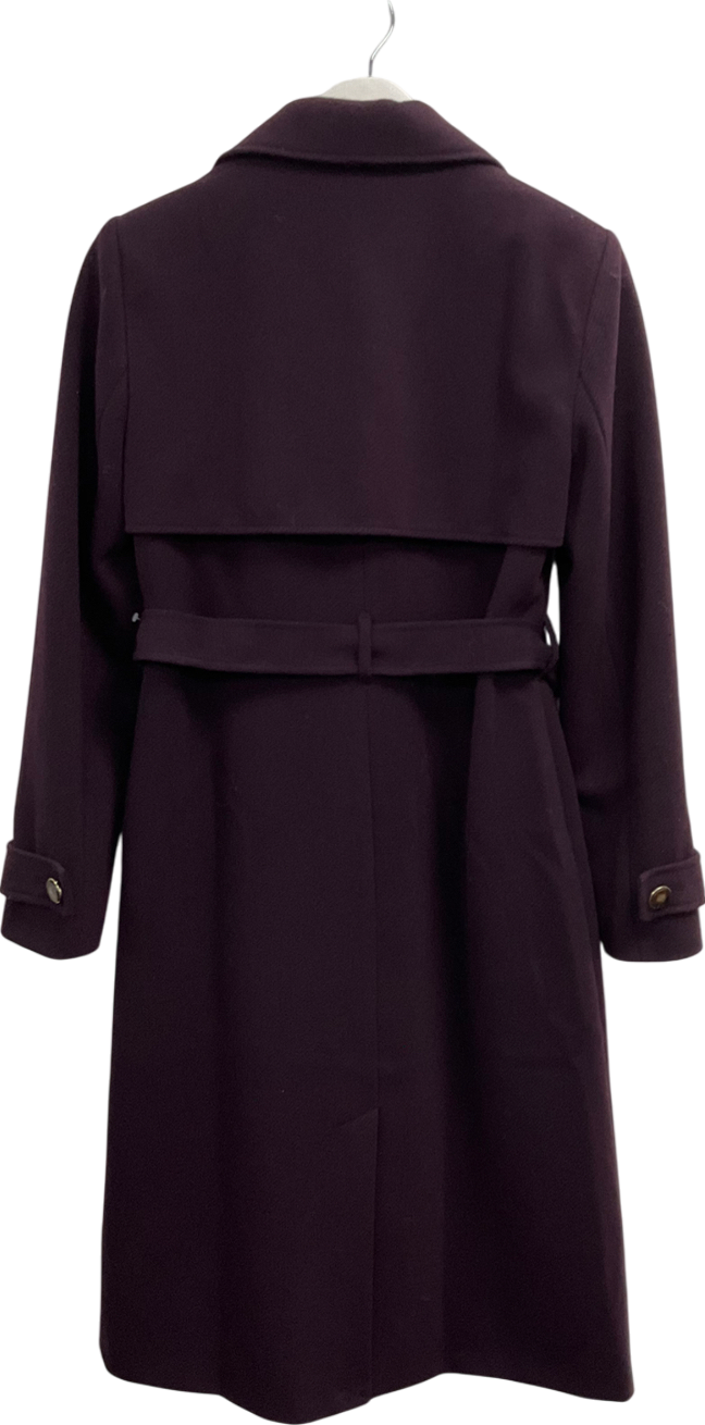 Wallis Purple Twill Trench Coat In Berry UK 10