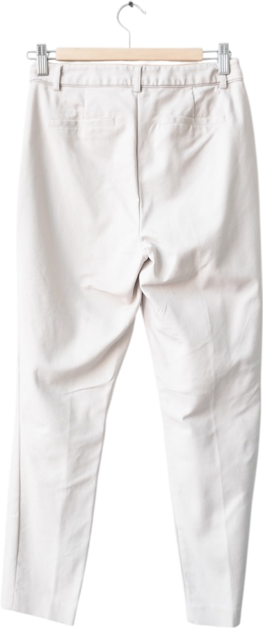 Mint Velvet Beige Tailored Tapered Leg Cigarette Trousers UK 8