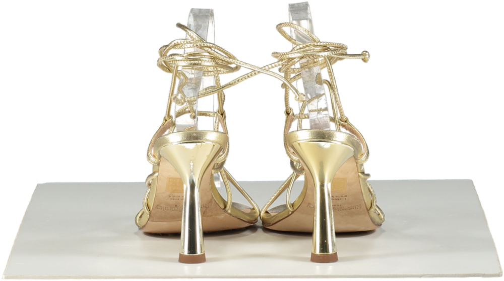 Russell & Bromley Metallic Gold Strappy Heeled Sandals UK 5 EU 38 👠