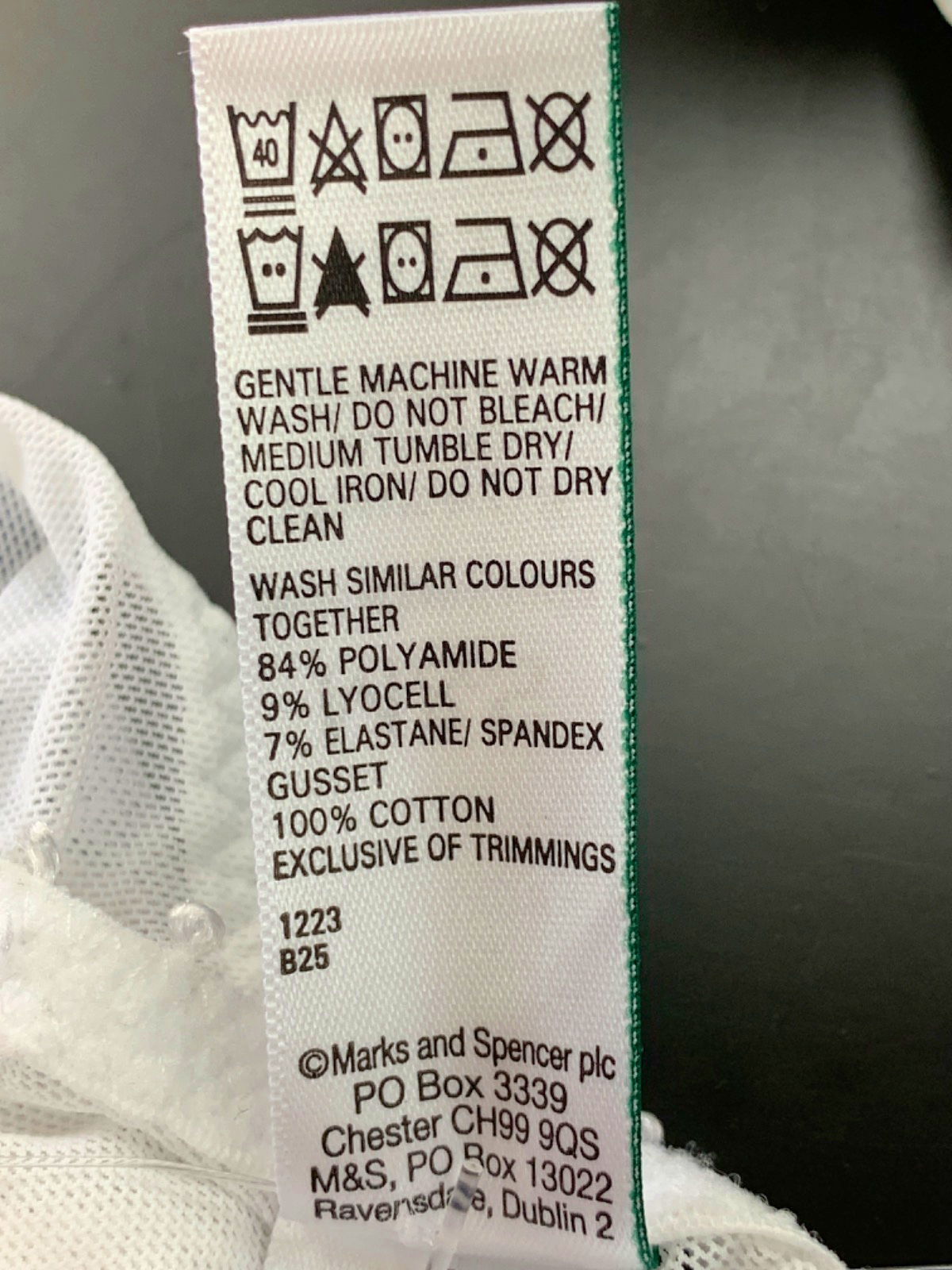 M&S White Blue Boutique Miami Lace Thong UK 8