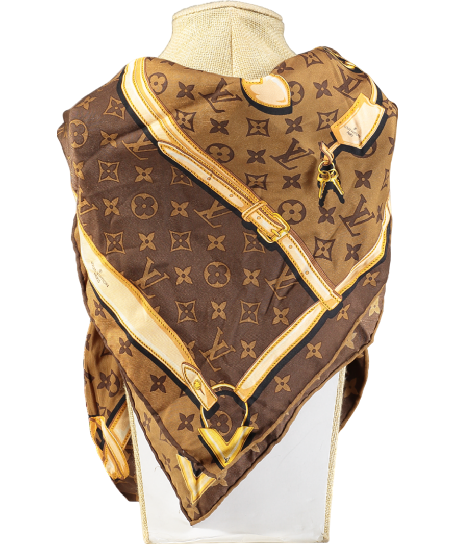 Louis Vuitton Brown Monogram Confidential Square 90 Scarf