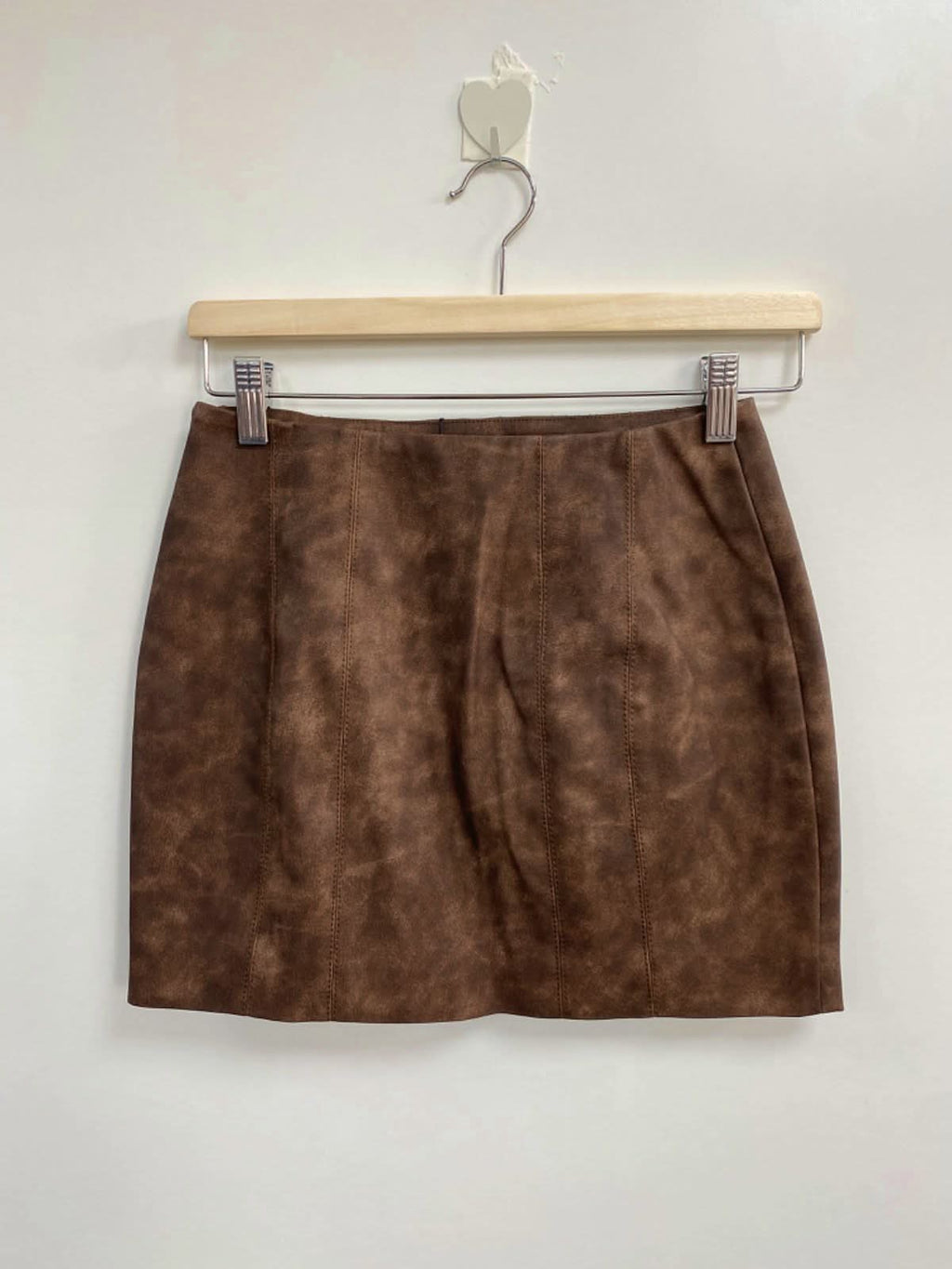 Nakedvice Brown Faux Leather Mini Skirt XS