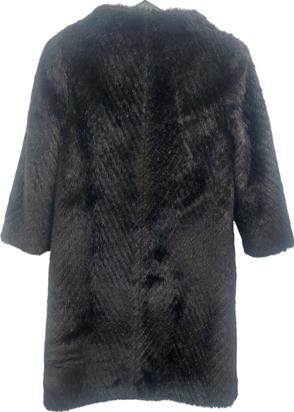 Ted Baker Brown Faux Fur Coat UK XS