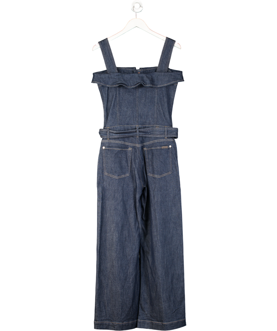 7 For All Mankind Blue Bandeau Denim Jumpsuit UK S
