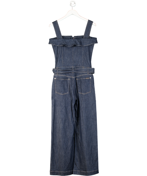 7 For All Mankind Blue Bandeau Denim Jumpsuit UK S