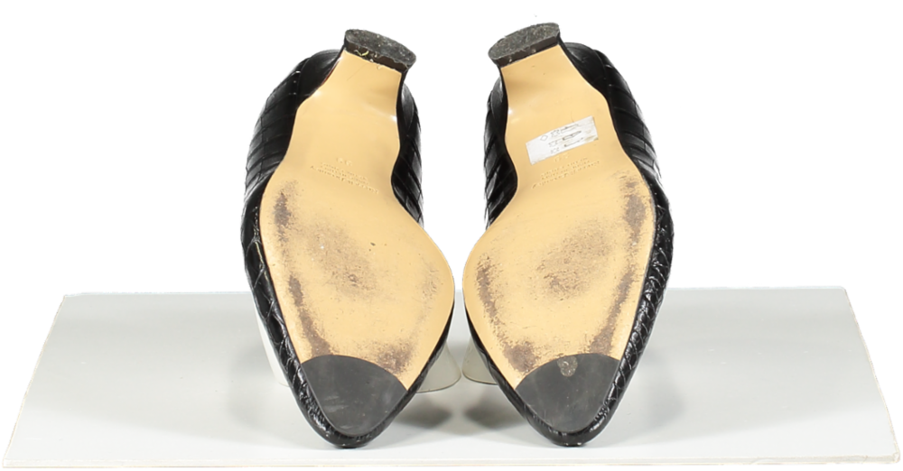 Russell & Bromley Black Croc Print Kitten Heels UK 6 EU 39 👠