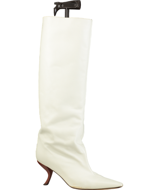 GIA BORGHINI Cream X Rhw Kitten Heel Retro Boot UK 7 EU 40 👠