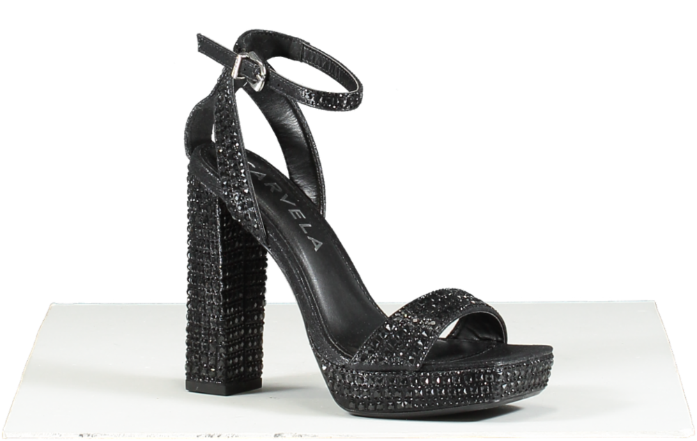 Carvela Kianni Black Crystal Embellished Platform Sandals Bnib UK 3 EU 36 👠