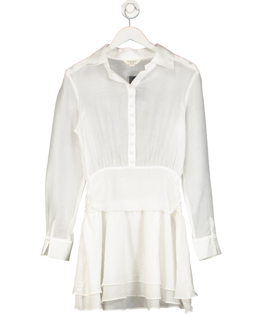 lounge White Sheer Shirt Dress UK 8