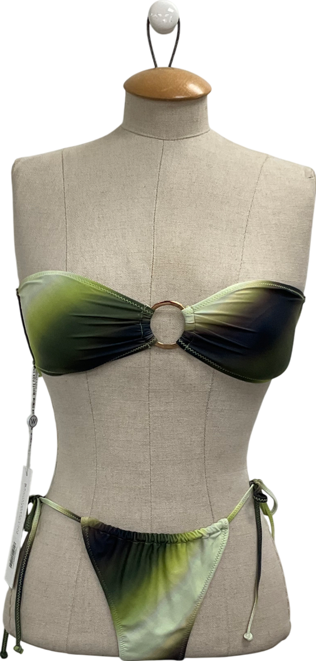 White Fox Green Tuscany Bikini Top Evergreen & Rule Breaker Bottoms Evergreen UK S