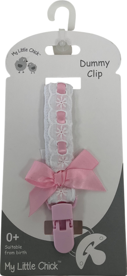 My Little Chick White Lace And Bow Dummy Clip One Size